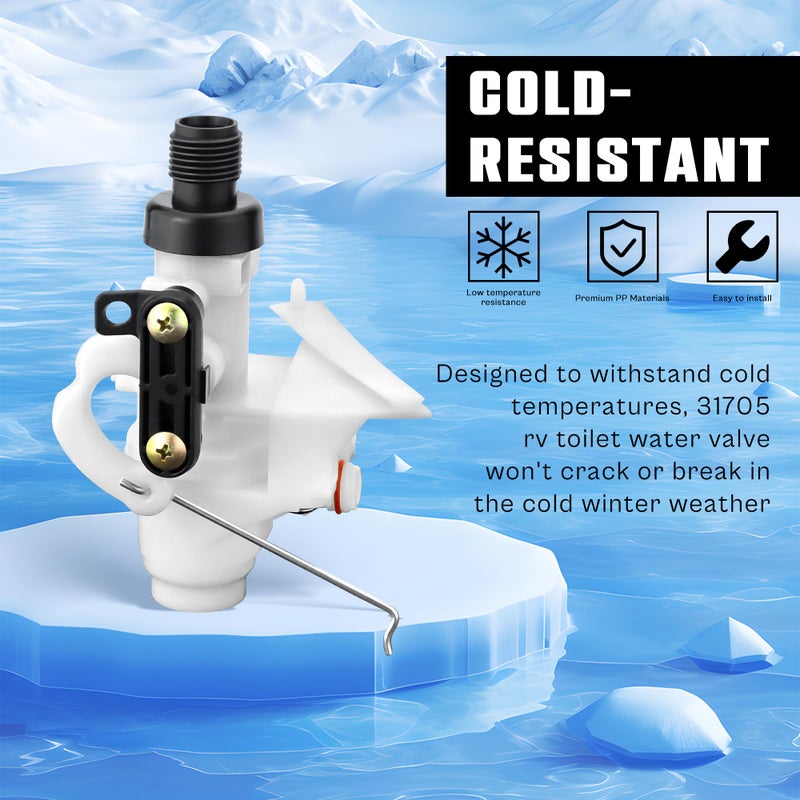 prime&swift 31653 31705 31688 31835 31687 RV Toilet water Valve fit for Thetford RV Toilet Parts-Leak&Freeze-Resistant fit for Thetford Aqua-Magic V 31676 31675 31667 31658 31668 31650 31680 31671 prime&swift - Image 3