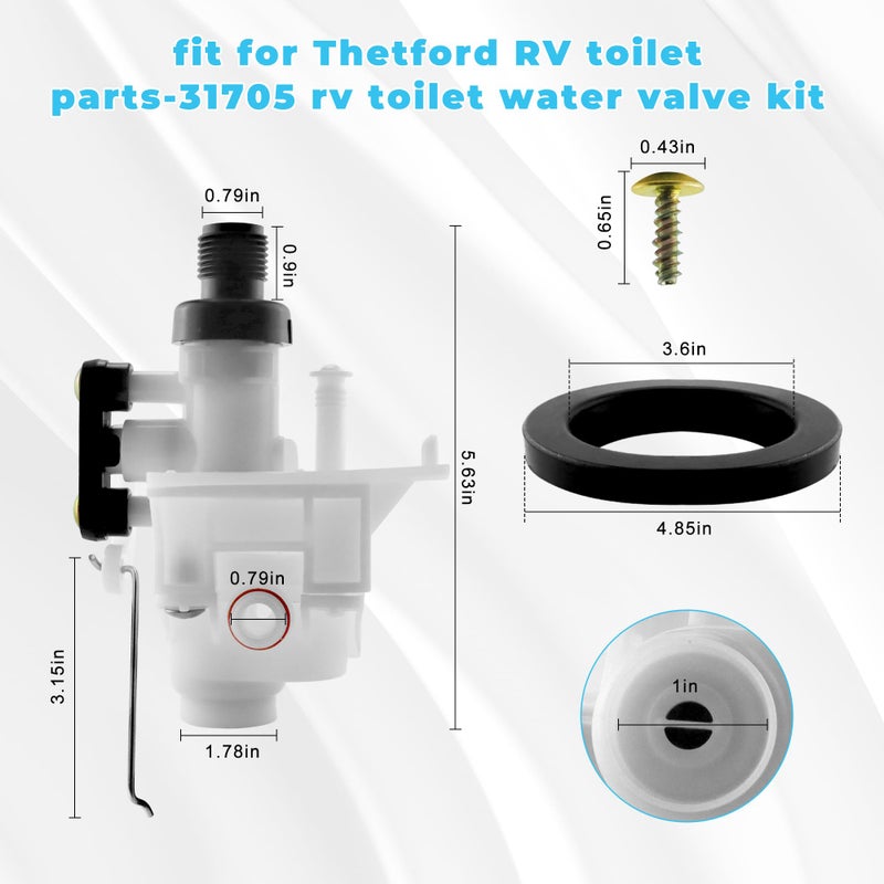 prime&swift 31653 31705 31688 31835 31687 RV Toilet water Valve fit for Thetford RV Toilet Parts-Leak&Freeze-Resistant fit for Thetford Aqua-Magic V 31676 31675 31667 31658 31668 31650 31680 31671 prime&swift - Image 2