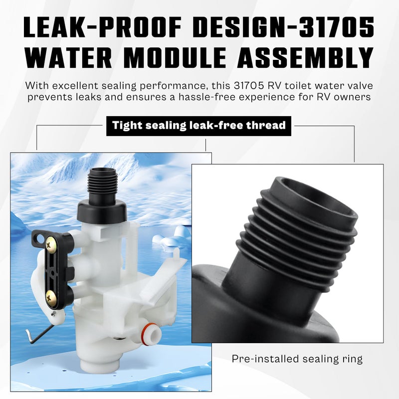 prime&swift 31653 31705 31688 31835 31687 RV Toilet water Valve fit for Thetford RV Toilet Parts-Leak&Freeze-Resistant fit for Thetford Aqua-Magic V 31676 31675 31667 31658 31668 31650 31680 31671 prime&swift - Image 5