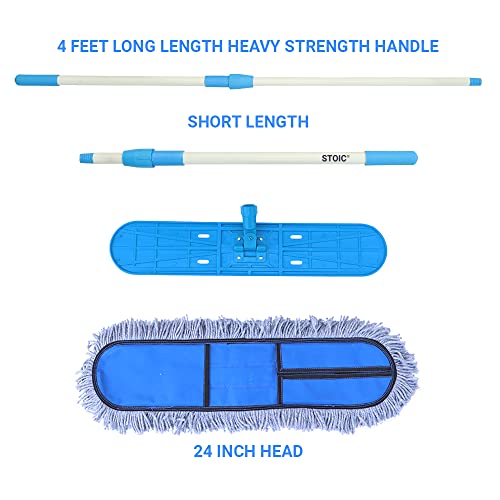 STOIC 24" Dry Floor Mop Set for Floor Cleaning Multicolour Use In Home Office Restaurant (Pack of 1) - Image 3