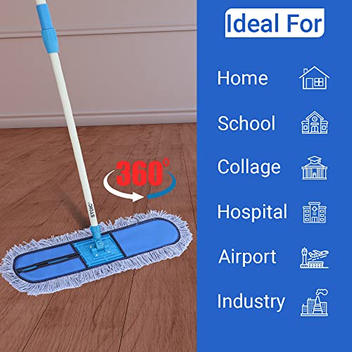STOIC 24" Dry Floor Mop Set for Floor Cleaning Multicolour Use In Home Office Restaurant (Pack of 1) - Image 4