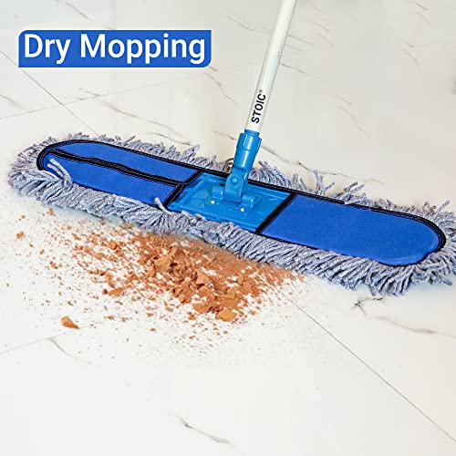 STOIC 24" Dry Floor Mop Set for Floor Cleaning Multicolour Use In Home Office Restaurant (Pack of 1) - Image 5