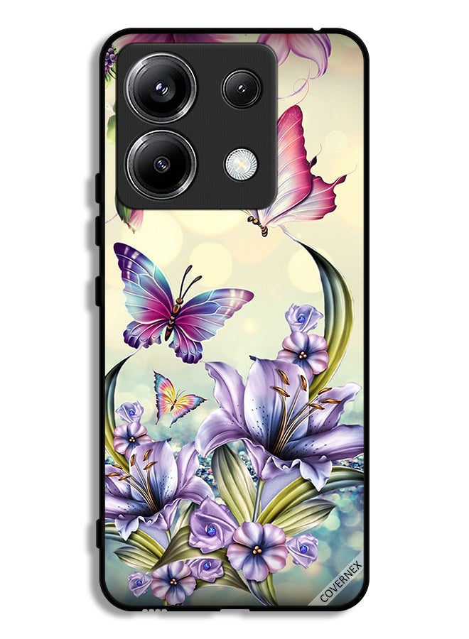 Covernex Xiaomi Redmi Note 13 Pro 5G Protective Case Cover Purple Flowers & Butterflies - Image 1