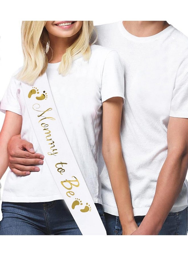 BLUPLE Mommy To Be White Satin Sash - Baby Shower Sash Decorations, Gender Reveal Party, Welcome Baby (1) - Image 3