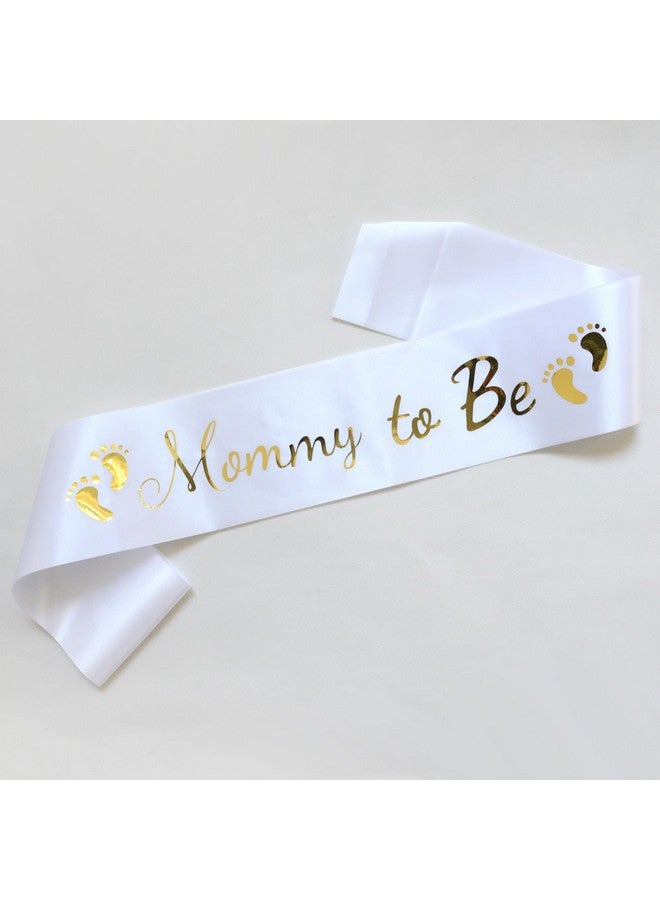 BLUPLE Mommy To Be White Satin Sash - Baby Shower Sash Decorations, Gender Reveal Party, Welcome Baby (1) - Image 1