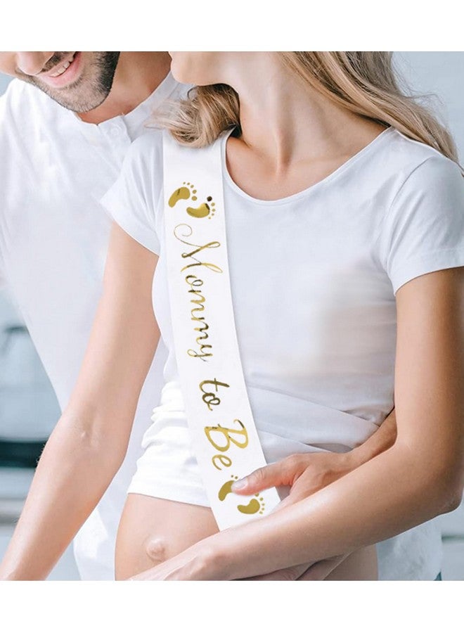 BLUPLE Mommy To Be White Satin Sash - Baby Shower Sash Decorations, Gender Reveal Party, Welcome Baby (1) - Image 5