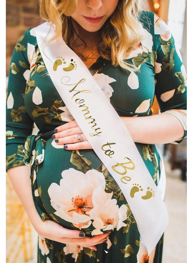 BLUPLE Mommy To Be White Satin Sash - Baby Shower Sash Decorations, Gender Reveal Party, Welcome Baby (1) - Image 2