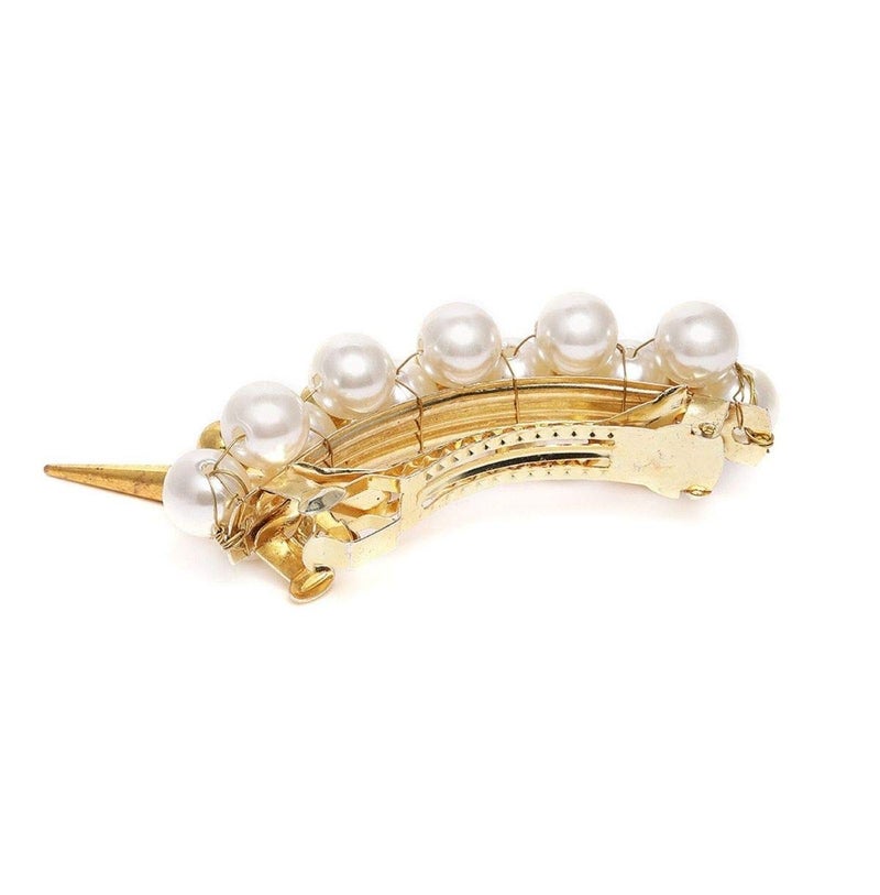 AccessHer Designer Back Pearl Clip Hair Accessories/Hair Barrette for women and girls Big Pack Of 1 - Image 2