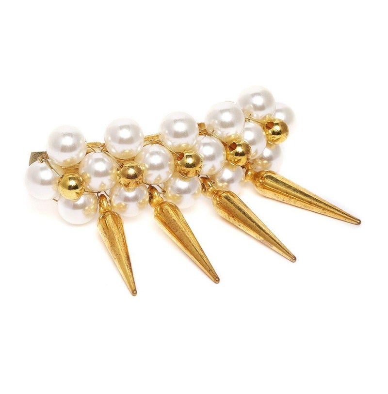AccessHer Designer Back Pearl Clip Hair Accessories/Hair Barrette for women and girls Big Pack Of 1 - Image 1