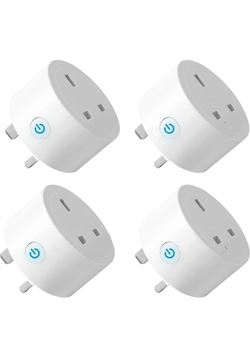 WiFi Smart Plug 16A 4 Pack Energy Monitoring WLAN Smart Plug Socket Work With Alexa Echo Google Home Mini Smart Outlet Remote And Voice Control No Hub Required  2.4GHz WiFi Only  - Image 1