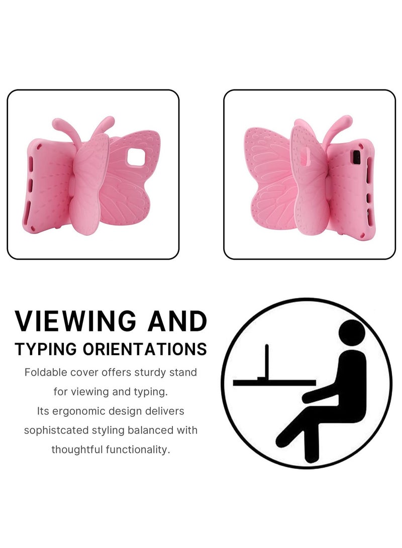 ELTRAZONE iPad 10 (10th Generation) Kids Case, iPad 10.9 (2022) Butterfly Case with Kickstand – Full-Body Drop Protective, Shockproof, Kid-Proof iPad Case (Pink) - Image 4
