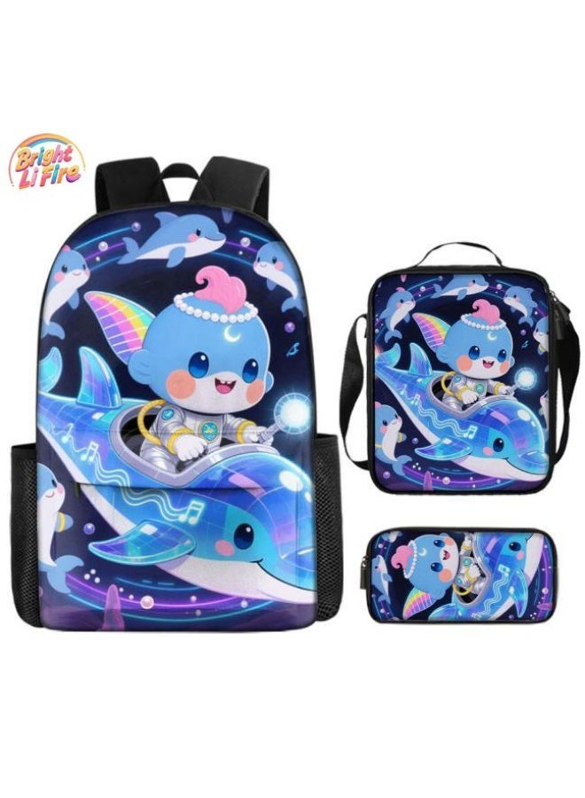 Bright Li Fire Backpacks + handbags + stationery bags | Back-to-school season/festival gifts | Cartoon bag three-piece set, easy to deal with various occasions (available for students, children, friends outings, mountain climbing, school, etc.) - 36 - Image 1