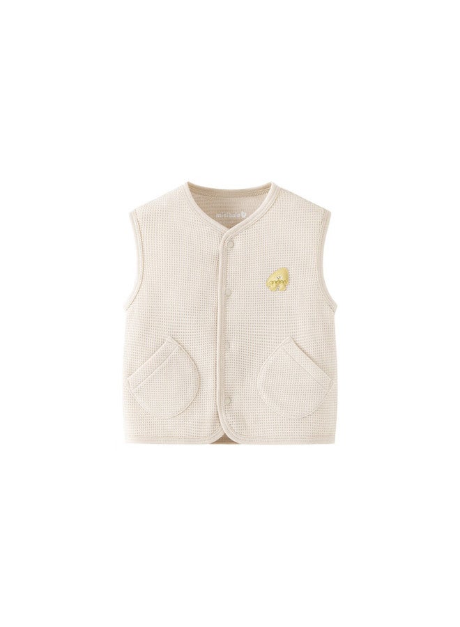 Minibala Pure Cotton Children's Warm Vest Uni Baby Indoor And Outdoor Sleeveless Jacket Spring And Autumn - Image 2