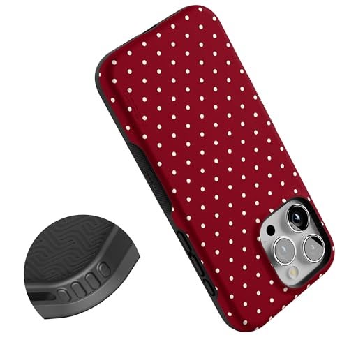Casely iPhone 15 Pro Case | On the Dot | Maroon Polka Dot | Bold Protective Design | MagSafe Compatible Design - Image 4