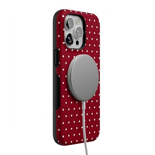 Casely iPhone 15 Pro Case | On the Dot | Maroon Polka Dot | Bold Protective Design | MagSafe Compatible Design - Image 3