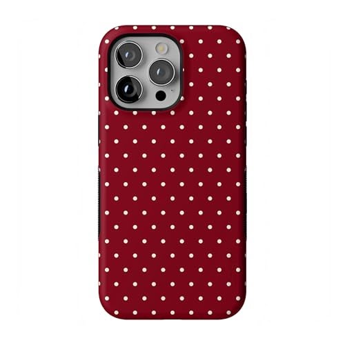 Casely iPhone 15 Pro Case | On the Dot | Maroon Polka Dot | Bold Protective Design | MagSafe Compatible Design - Image 1