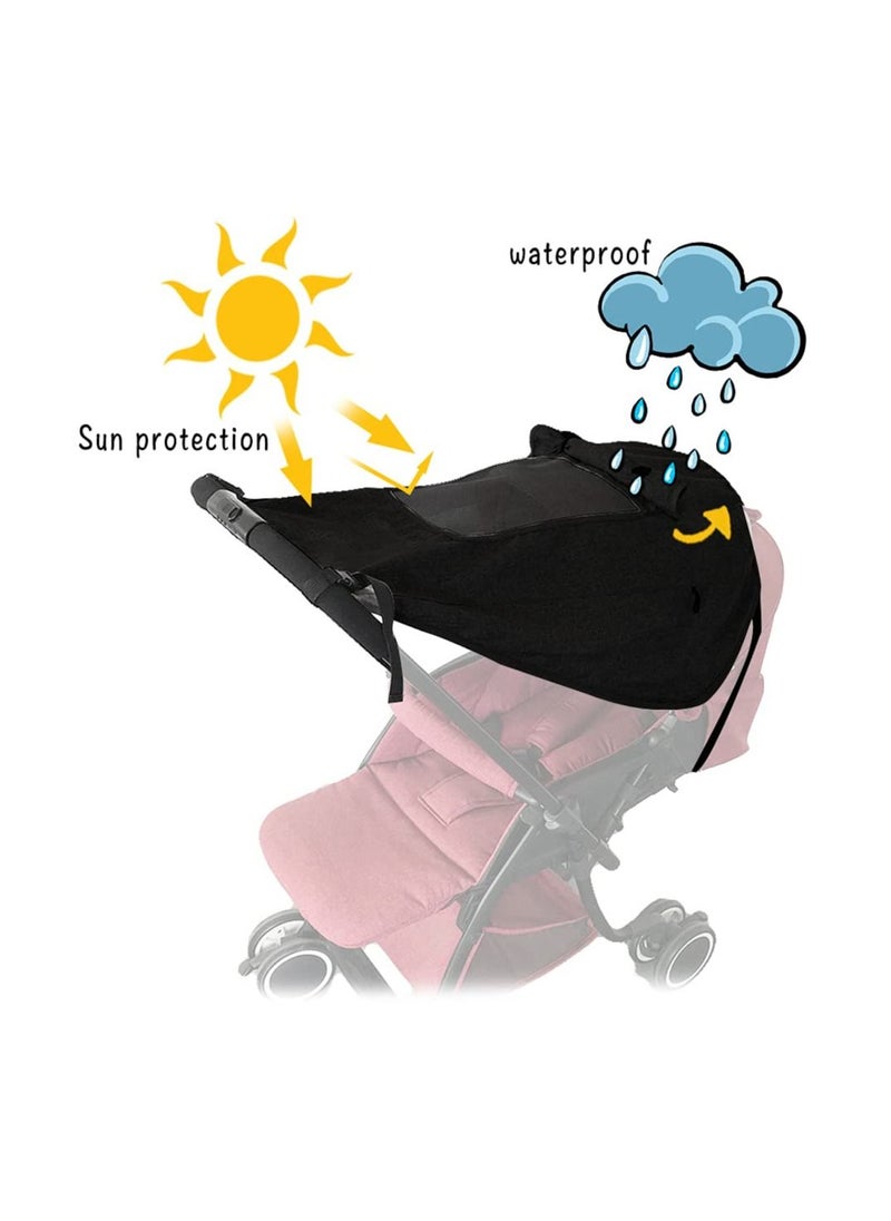 SYOSI - Baby Stroller Sun Shade, Pram Sunshade Sun Cover, Universal Waterproof Stroller Sunshade Cover, Anti-UV with Viewing Window for Stroller - Image 1