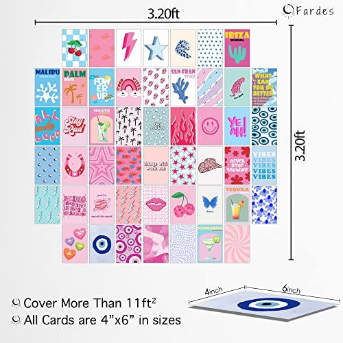 Fardes Preppy Room Decor Aesthetic, 50pcs of Preppy Pictures for Teen Girls Bedroom Wall Decor, Cute and Pink Prints Wall Collage Kit, Preppy Stuff for Preppy Bedroom - Image 4