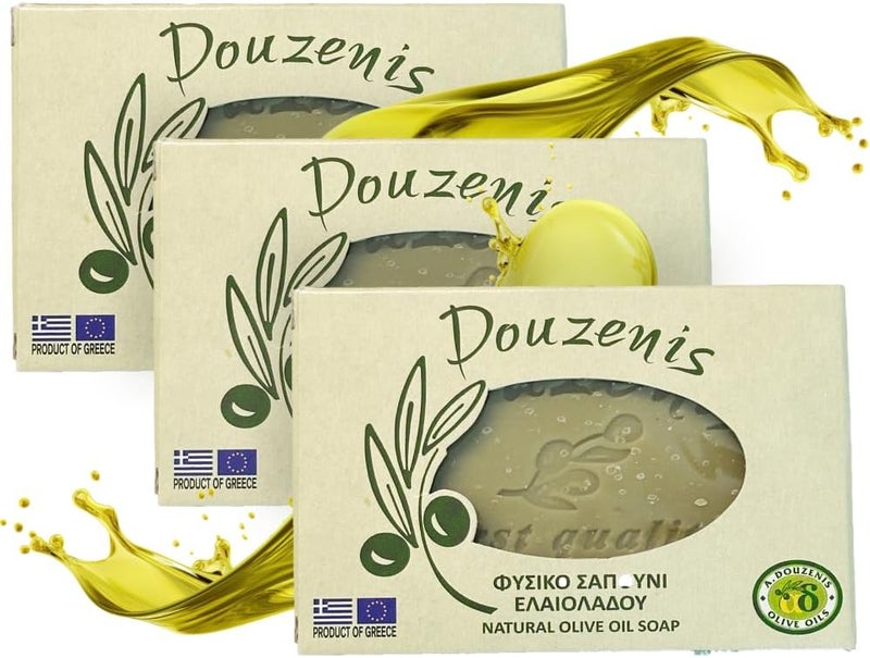 Theoni Soap Bar Made With Olive Oil Natural Body Soap for Men Womens Face Hair Body Hands Moisturising Exfoliating Bath Soap For Sink Shower Soap Bar Gentle On Sensitive Skin 3Pack