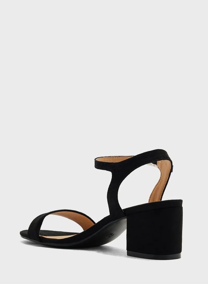 Truffle Mid Block Heel Strap Sandal