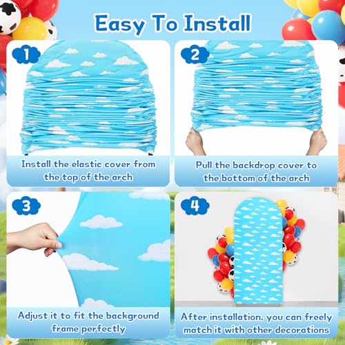 Bensbl 3 Pcs Arch Backdrop Cover Cartoon Story Theme Backdrop Decorations for Birthday Party Wedding Ceremony - Image 4