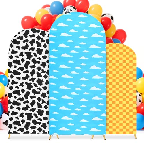 Bensbl 3 Pcs Arch Backdrop Cover Cartoon Story Theme Backdrop Decorations for Birthday Party Wedding Ceremony - Image 1