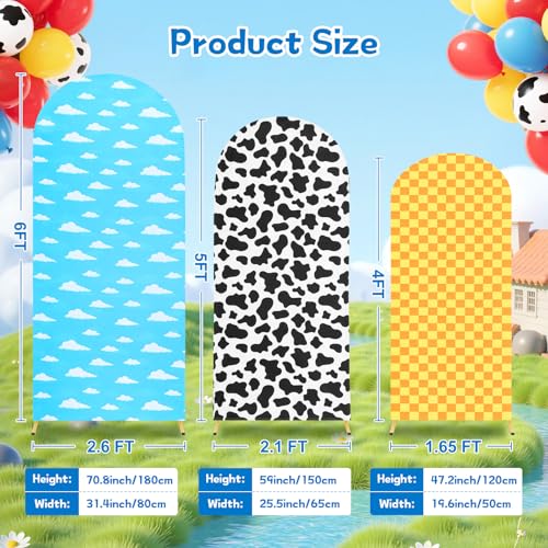 Bensbl 3 Pcs Arch Backdrop Cover Cartoon Story Theme Backdrop Decorations for Birthday Party Wedding Ceremony - Image 3