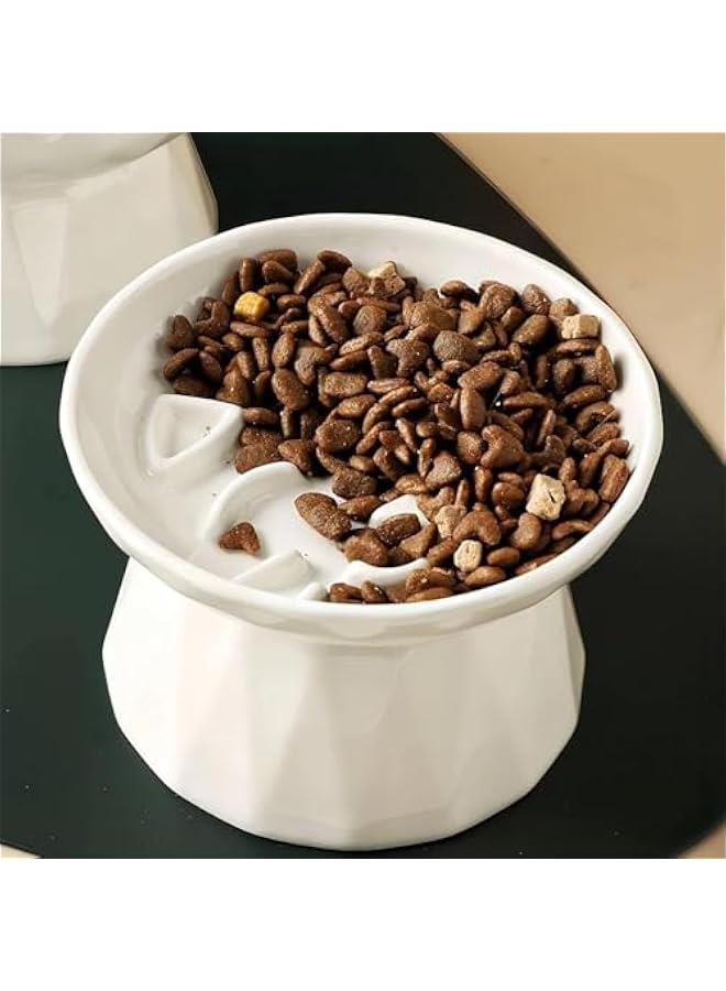 HOOKOR Ceramic Slow Feeder Cat Bowl, Elevated Cat Slow Feeder,Elevated Cat Bowls，No Sliding/Tipping, Raised Puzzle Food Plate (Cat Face Bowl) - Image 4