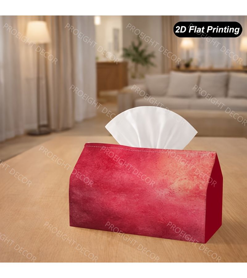 1 صندوق مناديل مزخرف متدرج باللون الأحمر، مقاس 18×11×13 سم، مصنوع من البوليستر، بشكل مستطيل، مناسب للاستخدام اليومي العصري في المنزل والمطبخ والحمام والسيارة والطاولة - Image 5