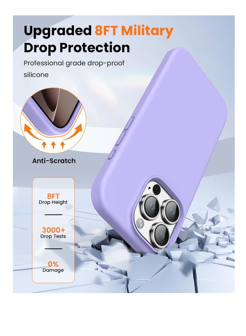 Compatible with iPhone 16 Pro Max 6.9-inch Case, Premium Liquid Silicone Case, Full Body Protective Cover, Shockproof, Slim Phone Case, Anti-Scratch Soft Microfiber Lining - Light Purple  - Image 3