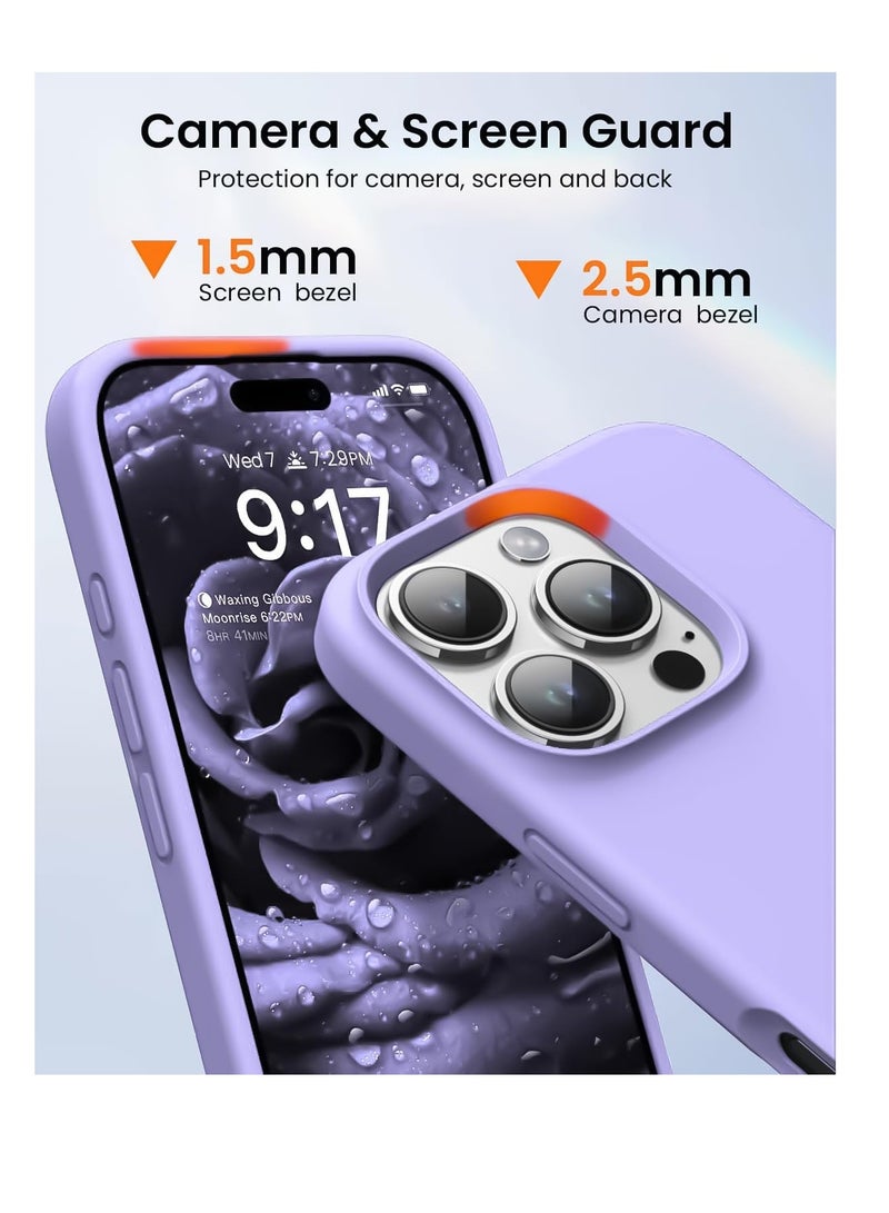 Compatible with iPhone 16 Pro Max 6.9-inch Case, Premium Liquid Silicone Case, Full Body Protective Cover, Shockproof, Slim Phone Case, Anti-Scratch Soft Microfiber Lining - Light Purple  - Image 5