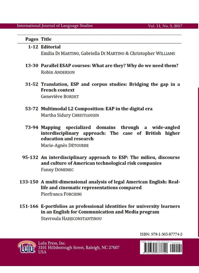 International Journal of Language Studies (IJLS) - volume 11(3)  - Image 2
