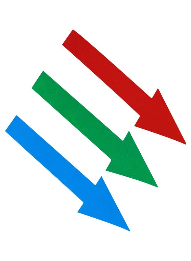 باتيكيل ملصق سهم من باتيكيل، مقاس 6×2 بوصة، عبوة من 18 قطعة، مصنوع من مادة البولي فينيل كلوريد ذاتية اللصق، مقاوم للماء، قابل للإزالة، علامة سهم جدارية لتعليمات الطريق، أحمر/أزرق/أخضر - Image 1