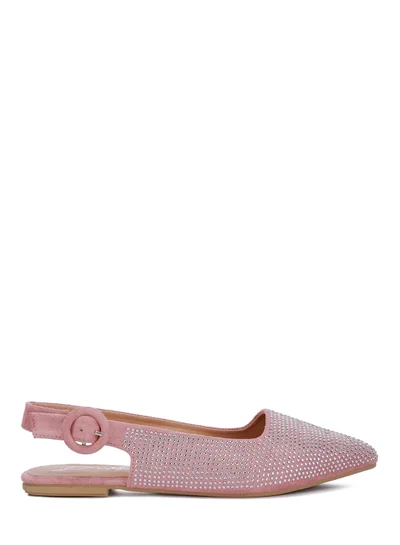 London Rag Rhinestones Embellished Slingback Mules in Pink