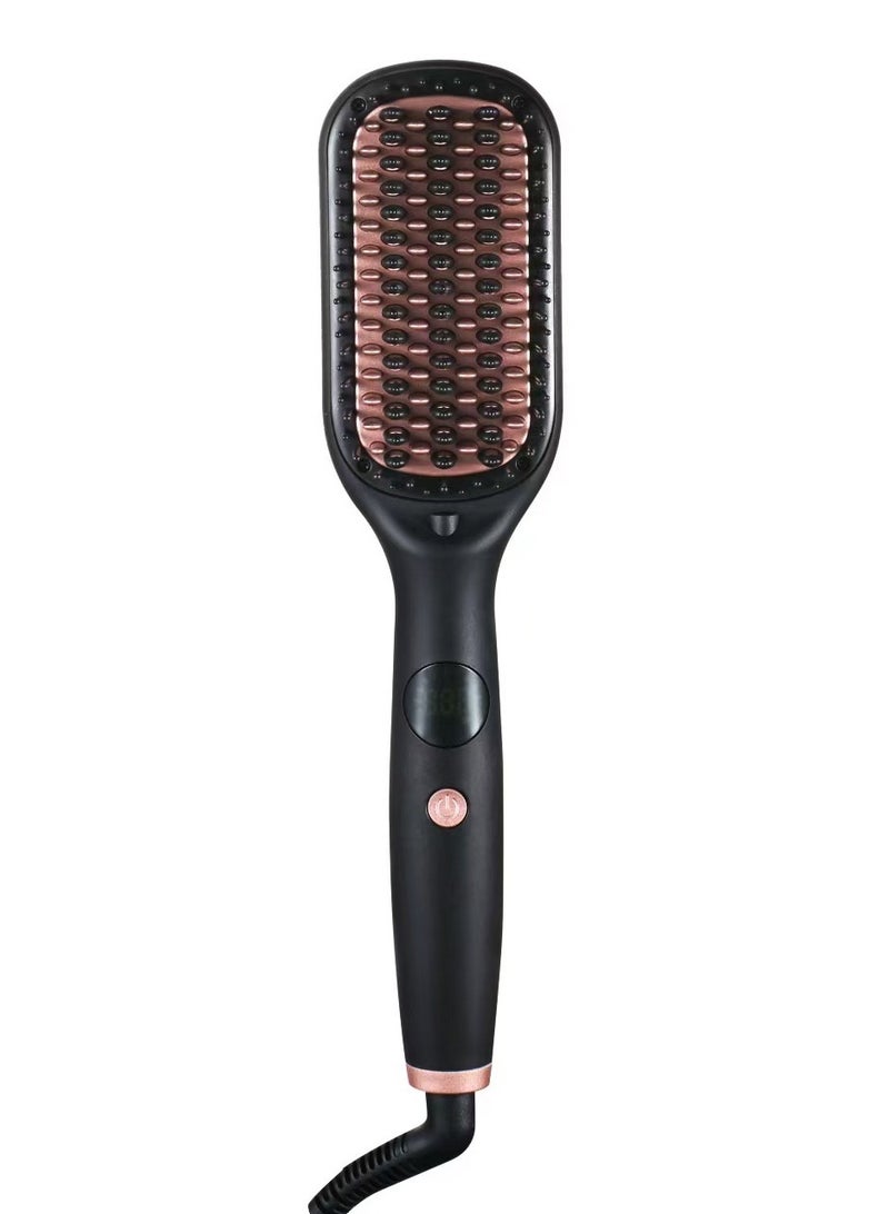 Hair Straightener Brush Heated Straightening Brush: Negative Ion Hot Hair Brush and hair care with keratin coating for Smooth Frizz-Free Women Hair - Ceramic Flat Iron Brush - Dual Voltage Anti-Scald Fast Heating - Image 5
