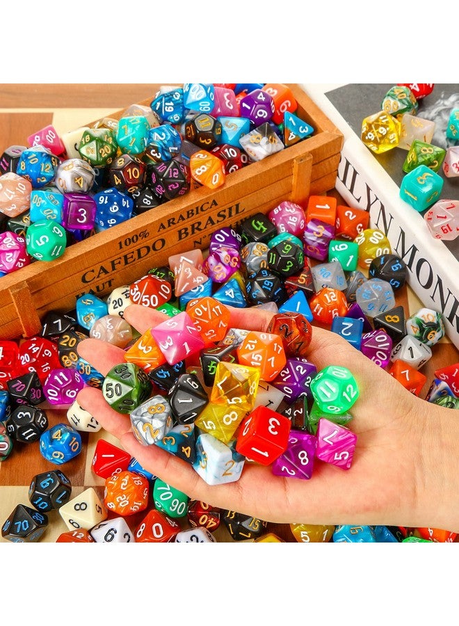 Yilloog 210 Pcs Compatible with DND Dice Sets Bulk Polyhedral Dice with Drawstring Bag Dice Multi Role Playing Table Game D4 D6 D8 D10 D% D12 D20 Compatible with Dungeons and Dragons (Mixed Style) - Image 5