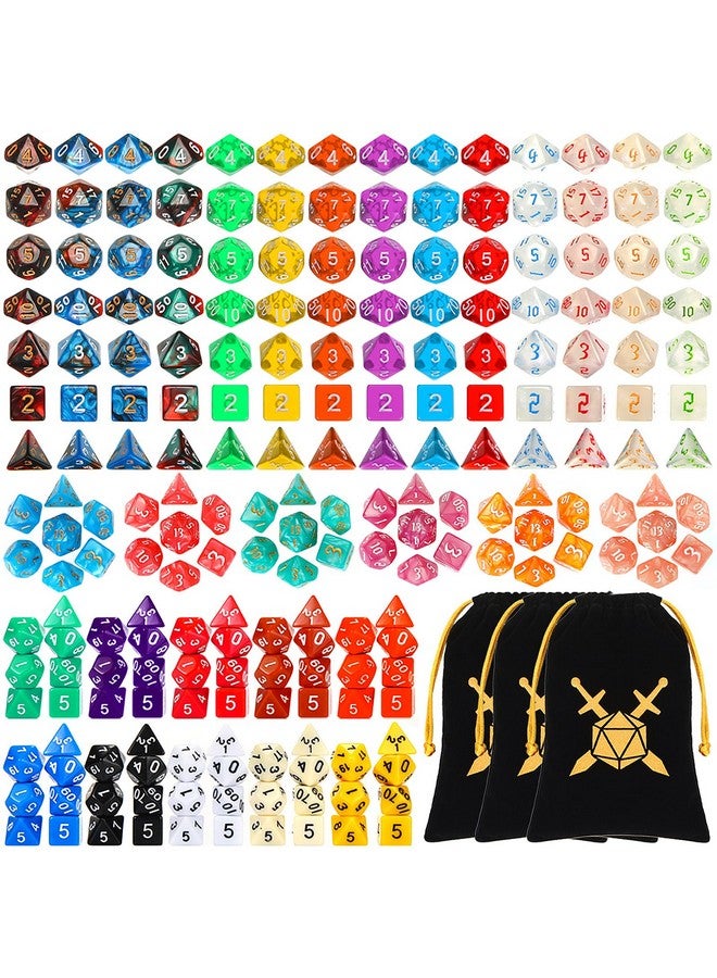 Yilloog 210 Pcs Compatible with DND Dice Sets Bulk Polyhedral Dice with Drawstring Bag Dice Multi Role Playing Table Game D4 D6 D8 D10 D% D12 D20 Compatible with Dungeons and Dragons (Mixed Style) - Image 1