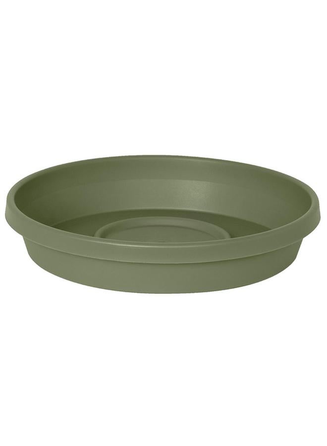 Fiskars Pottery Weather Resistant UV-Protected Smooth Finish Pot Saucer Thyme Green 25.4cm 51410 - Image 1