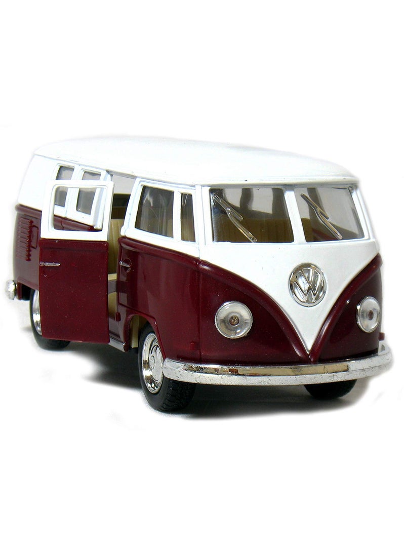 Kinsmart KiNSMART 1962 Volkswagen Classic Bus 1:32 Scale 5" Die Cast Metal Model Toy Car Maroon  - Image 2