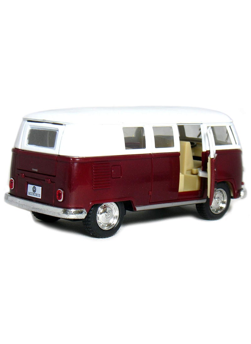 Kinsmart KiNSMART 1962 Volkswagen Classic Bus 1:32 Scale 5" Die Cast Metal Model Toy Car Maroon  - Image 3