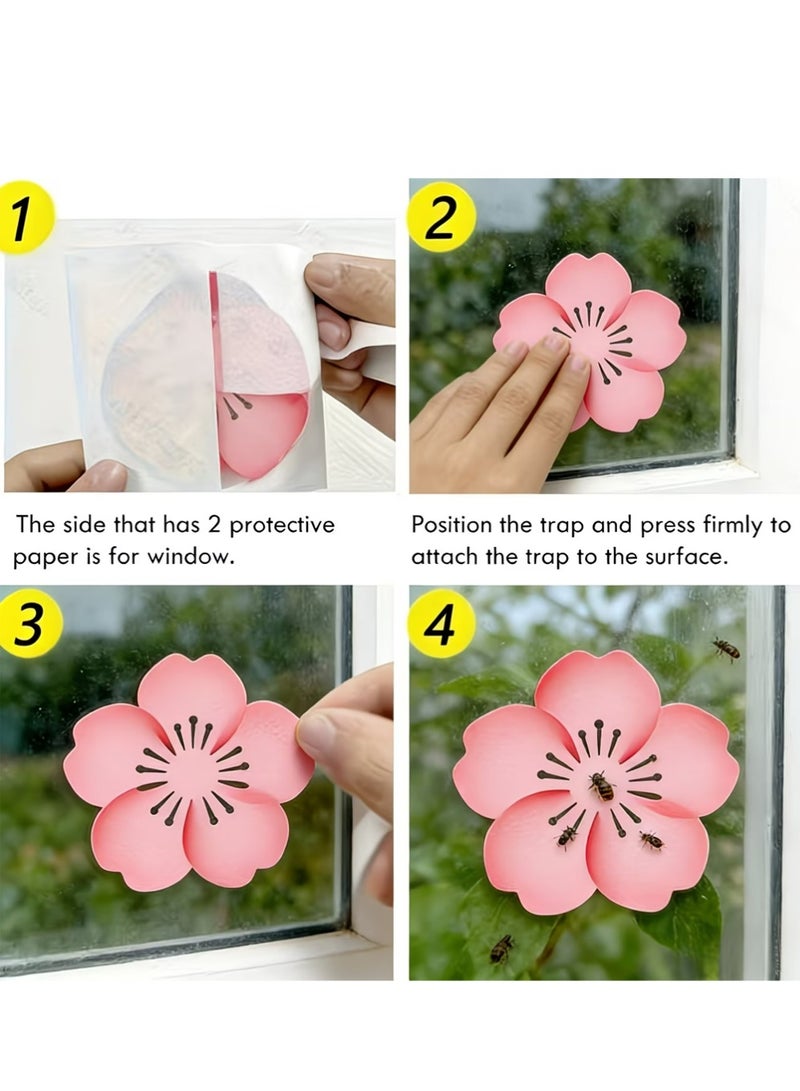 20pcs Unscented Mosquito Traps Fly Traps Insect Traps Pink Peony Design for Windows Walls Cupboards Indoor Use Catching Mosquitoes Fruit Flies - Image 3