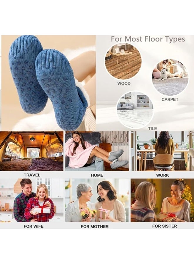 RATSAW Fluffy Fleece Slipper Socks Non-Slip Warm Winter Socks Cute Fleece-lined Slipper Socks Warm Indoor Slipper Socks Cozy Winter Non-Skid Socks Plush Socks for Unisex - Image 2