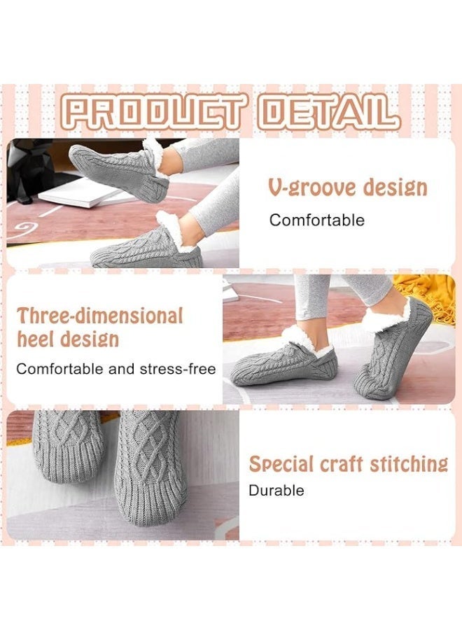 RATSAW Fluffy Fleece Slipper Socks Non-Slip Warm Winter Socks Cute Fleece-lined Slipper Socks Warm Indoor Slipper Socks Cozy Winter Non-Skid Socks Plush Socks for Unisex - Image 5