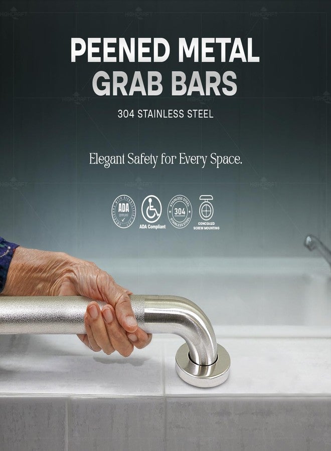 Highcraft Grab Bar for Bathtubs and Showers, Anti Slip Shower Grab Bars for Seniors and Elderly, Safety Bar for Bathroom 18" x 1.5" ADA Compliant Grab Bar, Heavy Duty Stainless Steel Shower Handle - Image 2