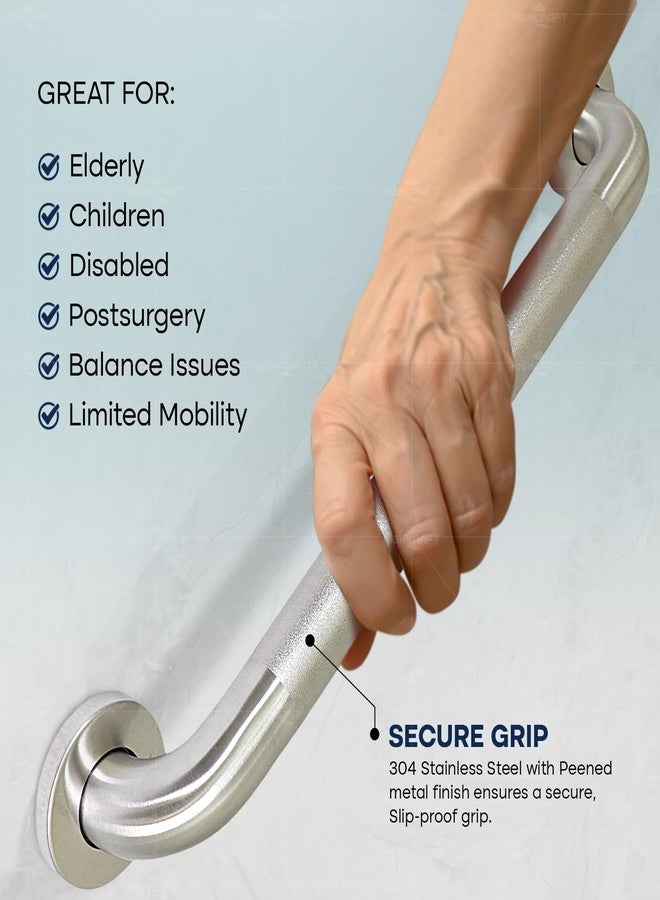 Highcraft Grab Bar for Bathtubs and Showers, Anti Slip Shower Grab Bars for Seniors and Elderly, Safety Bar for Bathroom 18" x 1.5" ADA Compliant Grab Bar, Heavy Duty Stainless Steel Shower Handle - Image 5
