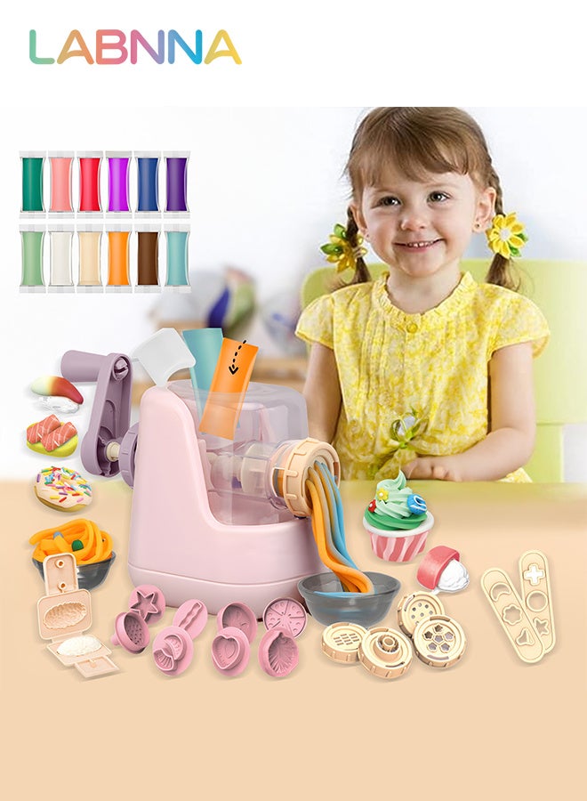LABNNA Dough Sets for Kids with 28 PCS Play Dough Accessories and Play Clay Sets with 12 Colors Dough,Playdough Set Noodle Maker Toy for Boys and Girls Birthday Gift - Image 2