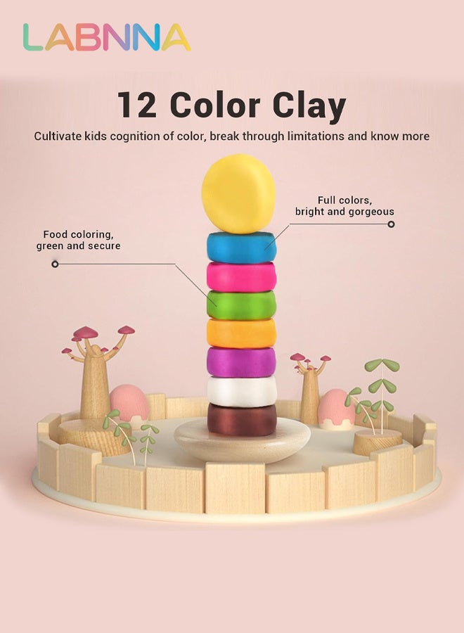 LABNNA Dough Sets for Kids with 28 PCS Play Dough Accessories and Play Clay Sets with 12 Colors Dough,Playdough Set Noodle Maker Toy for Boys and Girls Birthday Gift - Image 5