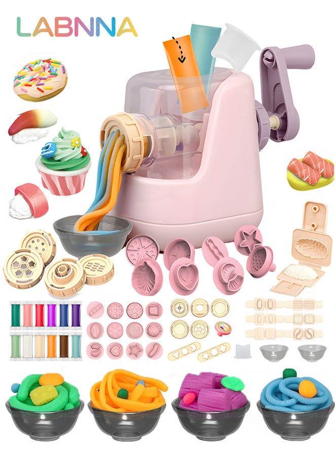 LABNNA Dough Sets for Kids with 28 PCS Play Dough Accessories and Play Clay Sets with 12 Colors Dough,Playdough Set Noodle Maker Toy for Boys and Girls Birthday Gift - Image 1
