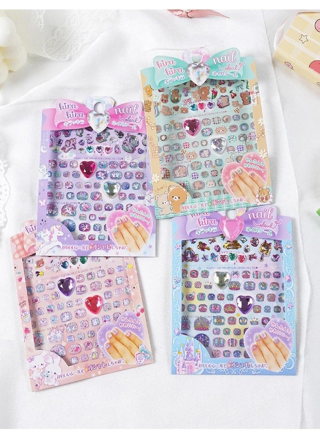 Deoxy Pack of 4 Design Mix Shiny Crystal Nail Art Stickers for Nail Art Cute 4 Sheets Self DIY Nail Art DecorationFashion for Girls Woman Decorative Wax Seal Stickers(Sent 1 Any Design) - Image 1