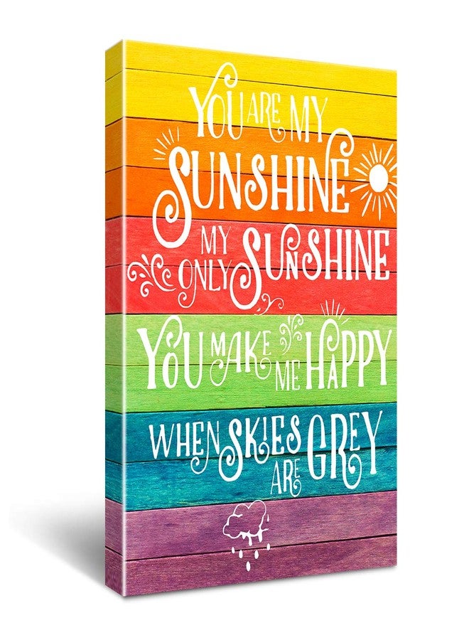 Hijie You Are My Sunshine Sign Canvas Wall Art, Prints Framed Artwork Gifts Children's Nursery Bedroom Decoration, Canvas Wall Art Printing for Kids Baby Bedroom Decoration Size 12x16 - Image 1